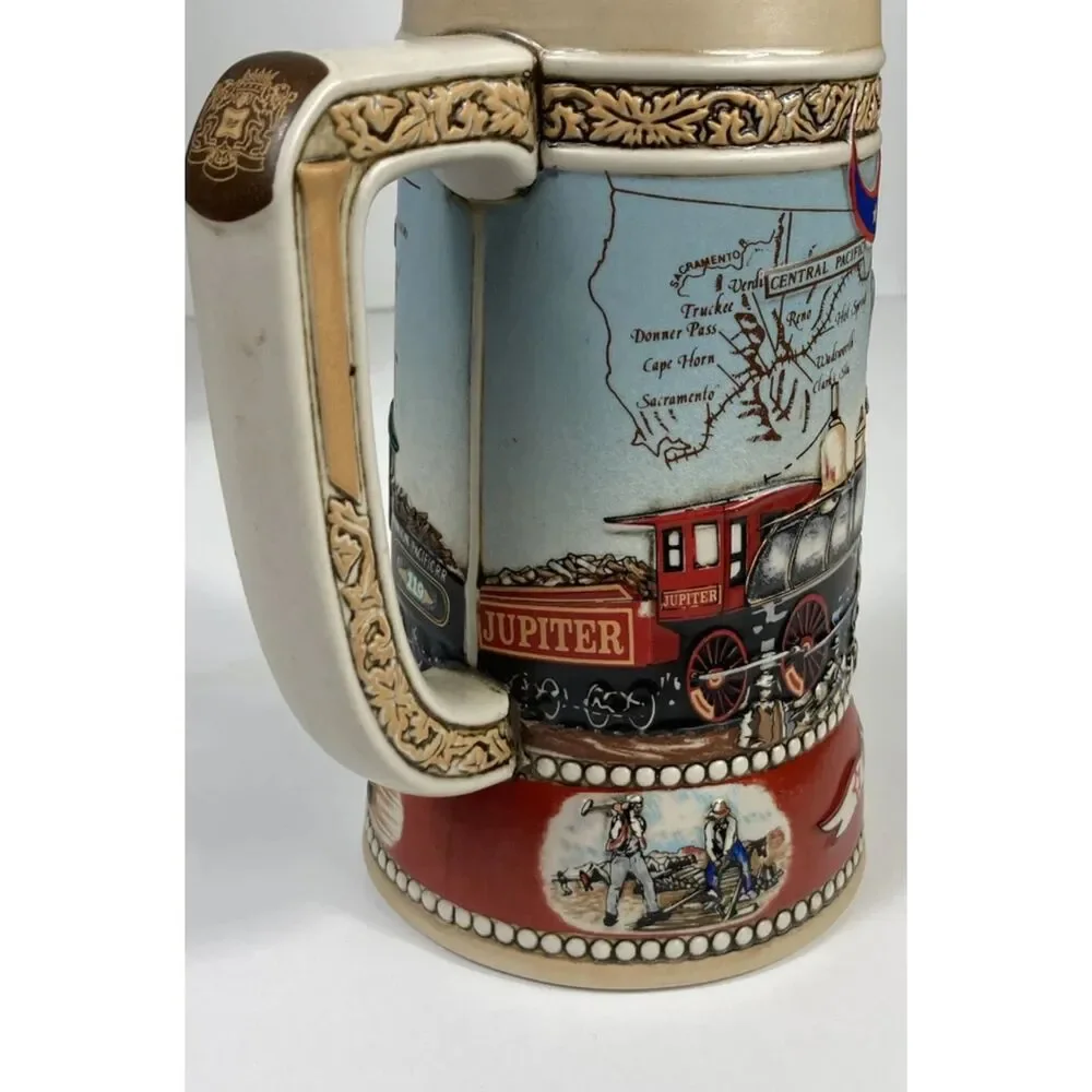 Miller High Life Beer Stein Mug 1st Transcontinental Railway 1869 3rd in Series